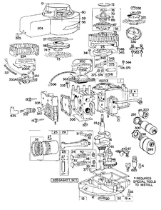 Cyl, Mufflers, Piston, Sump Diagram and Parts List for 81902-9456-47  Briggs and Stratton Engine